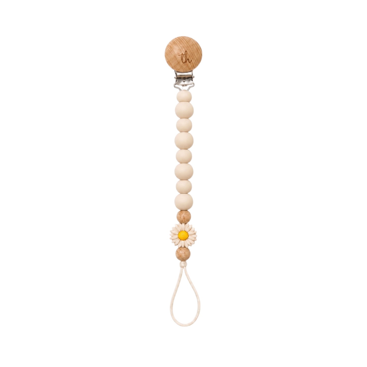 Navajo Beige Ori Sunflower Pacifier Clip