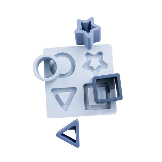 Classic Blue Silicone Puzzle + Teether