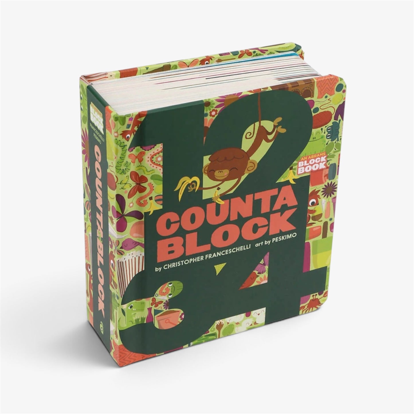 Countablock counting board book shown standing at an angle on white background