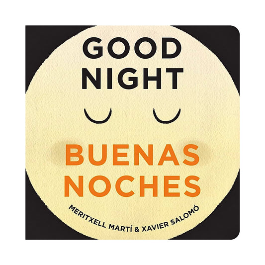 Front cover of Good Night / Buenas Noches, an English-Spanish bilingual slide-the-tab board book