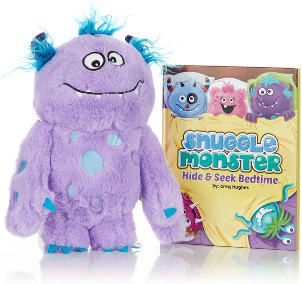 Snuggle Monster Hide & Seek Book and Plush Purple Set