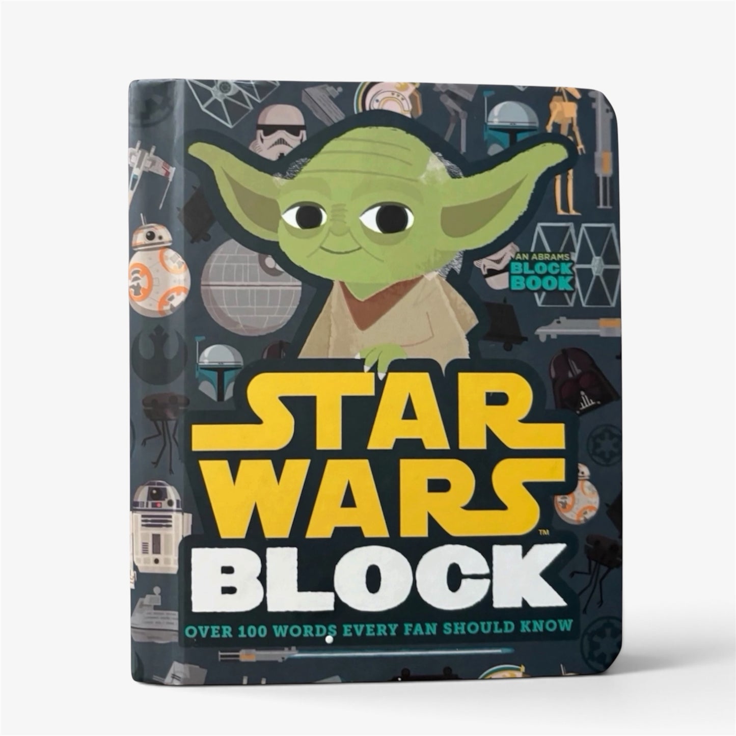Front cover of the Star Wars Block illustrated book featuring Yoda and Star Wars-themed artwork on white background