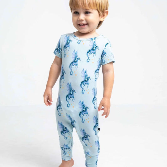 Blue Dragon Snap Romper