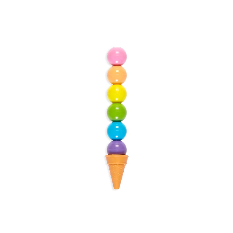 Rainbow Scoops Vanilla Stacking Crayons