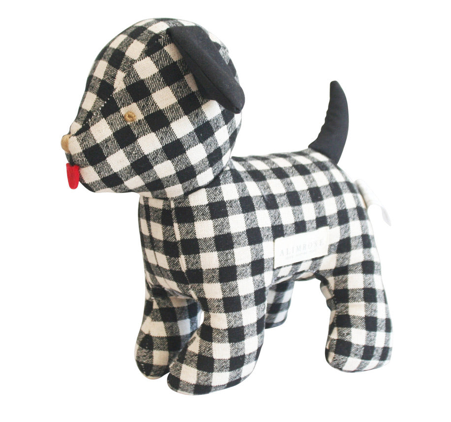 Musical Black Checkered Puppy Toy