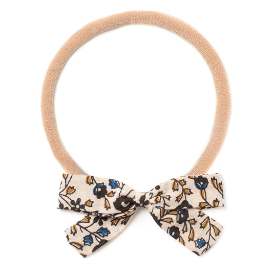 Blue Floral Bow Headband