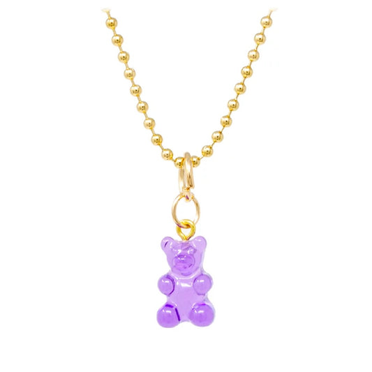 Purple Gummy Bear Necklace