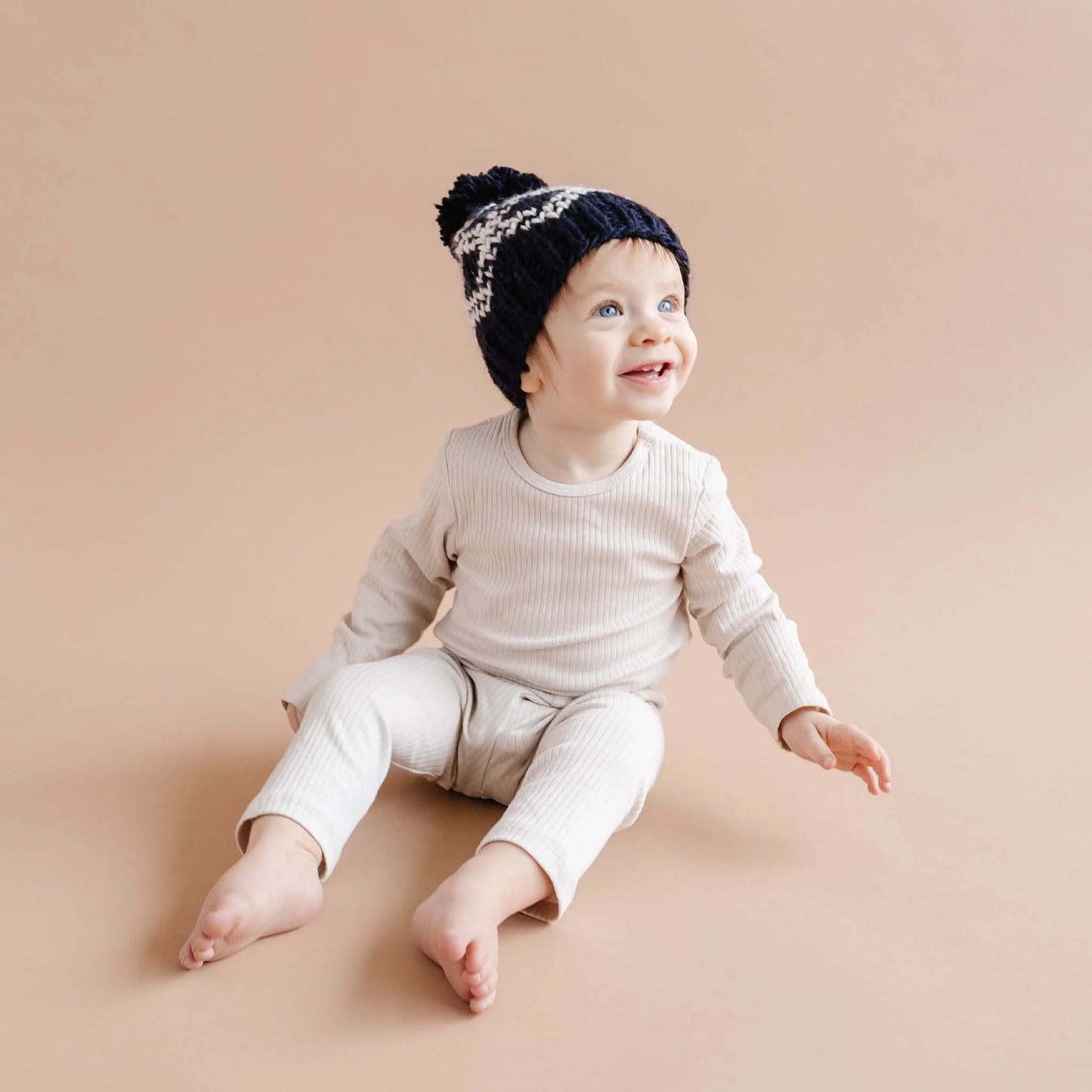 Navy Diamond Faire Isle Hat
