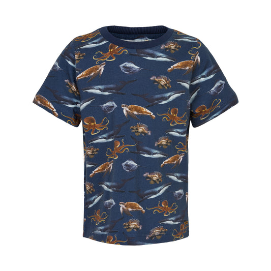 Navy Blue Sea Life Tee