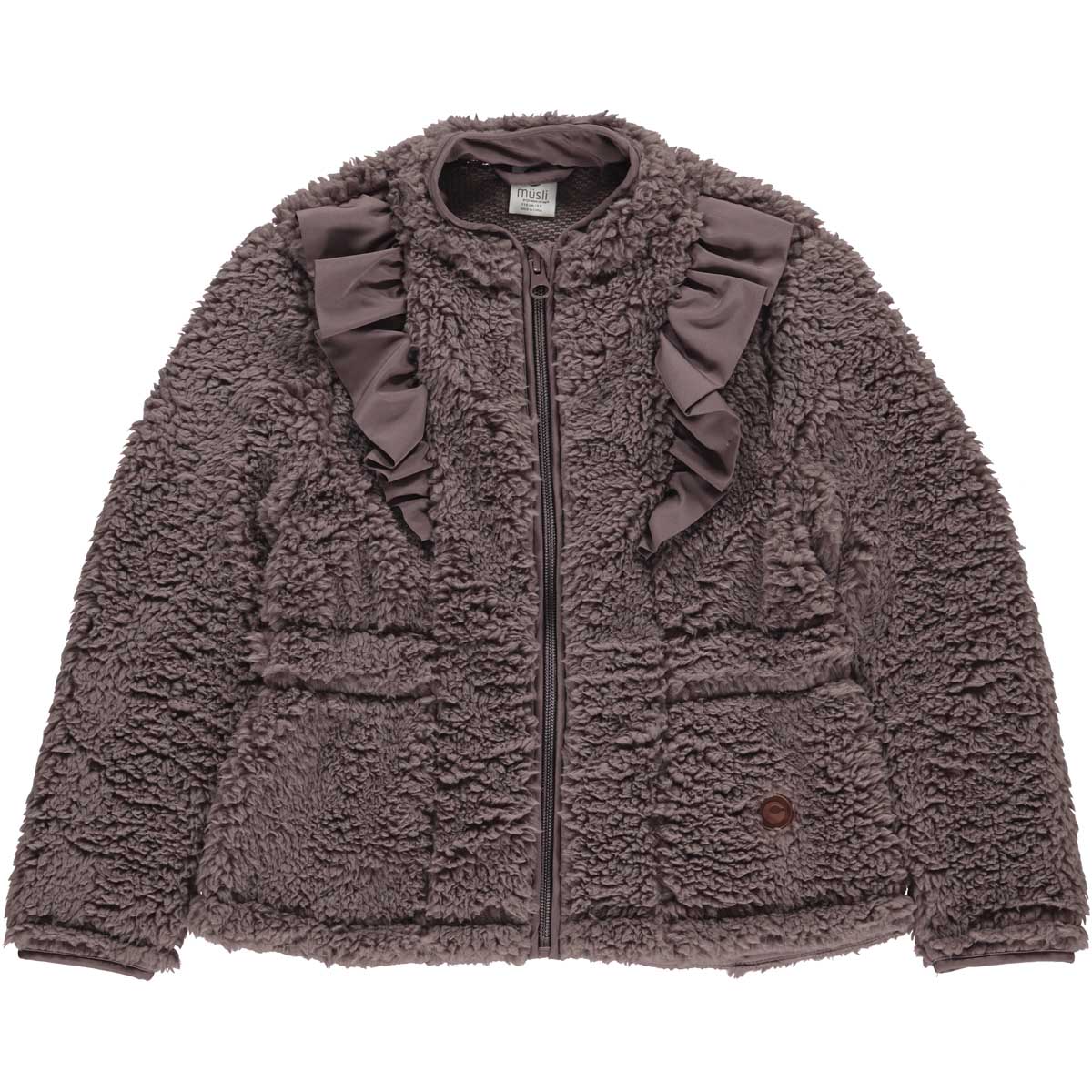 Brown Ruffle Teddy Jacket