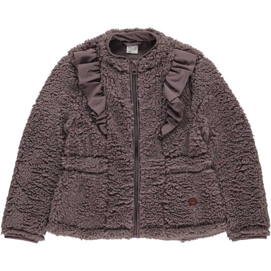 Brown Ruffle Teddy Jacket
