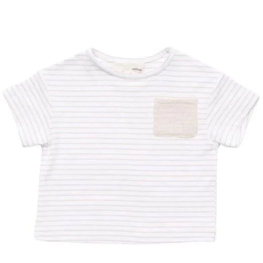 Cream Bamboo Striped Tee