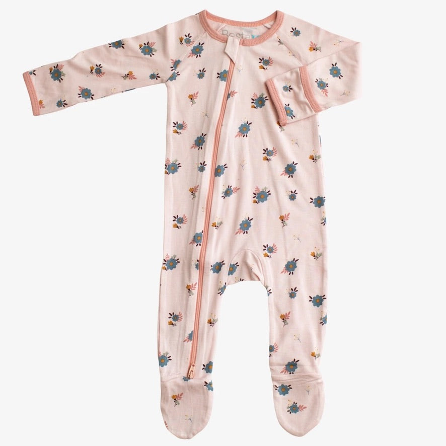 Tiny Blooms Zip Footie