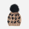 Cheetah Hat with Faux Fur Pom
