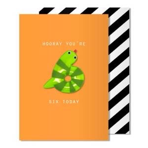 Removable Magnet 6 Birthday Card Snake