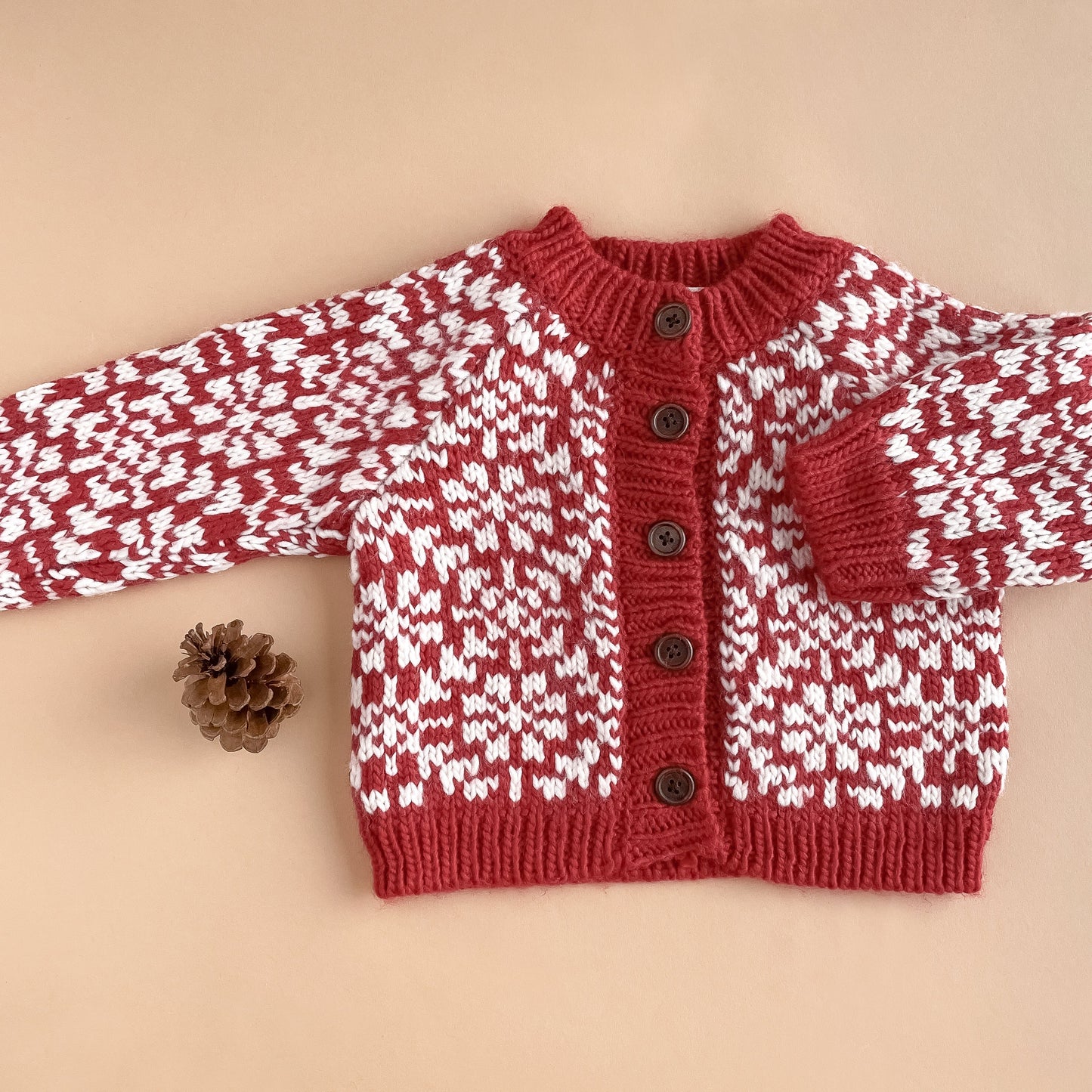 Red Snowfall Cardigan