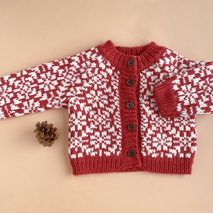 Red Snowfall Cardigan