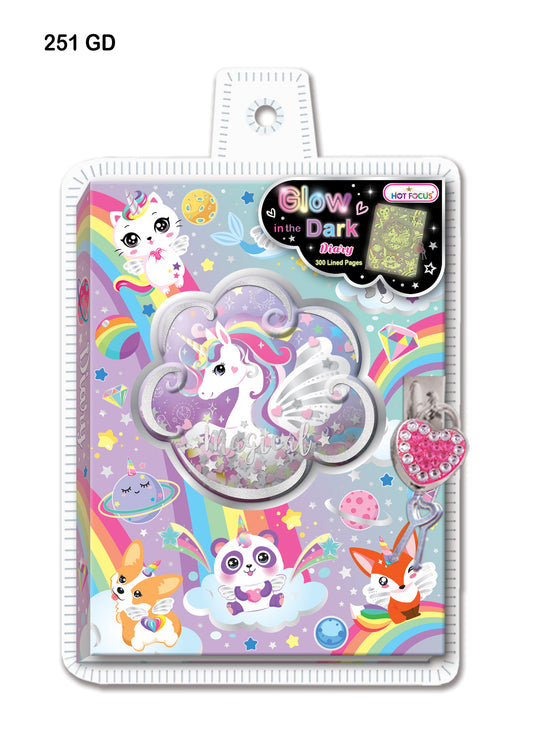Unicorn Lock & Key Diary