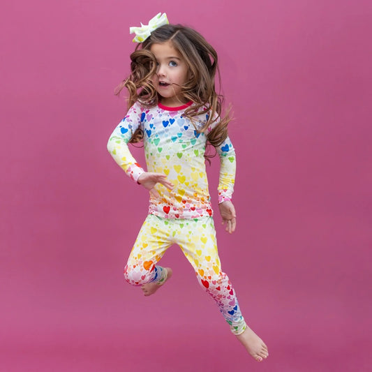 Rainbow Hearts Pajama Set