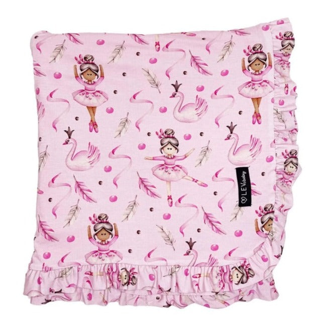Pink Ballerina Ruffle Blanket