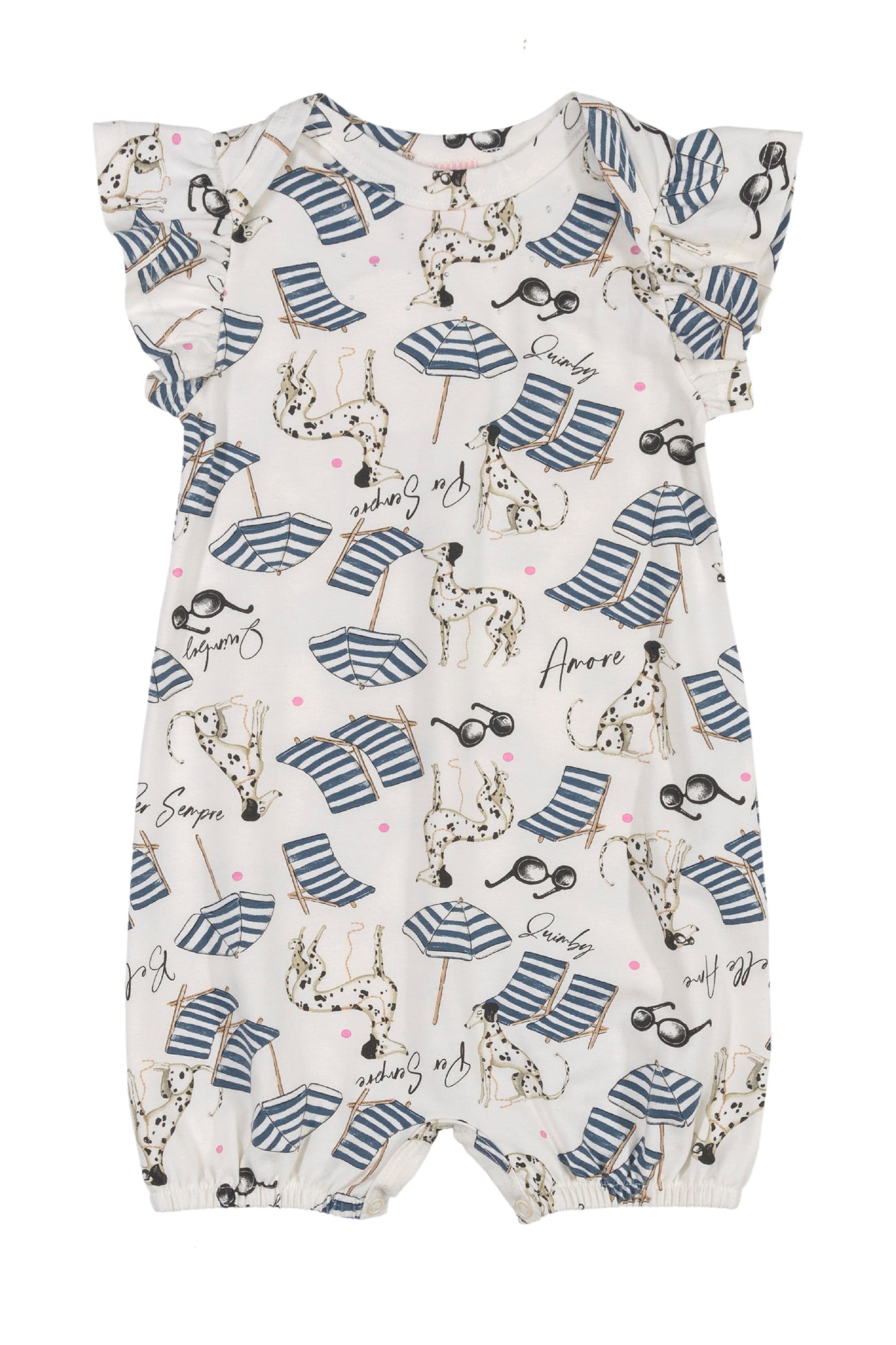 Dalmatian Ruffle Sleeve Bubble