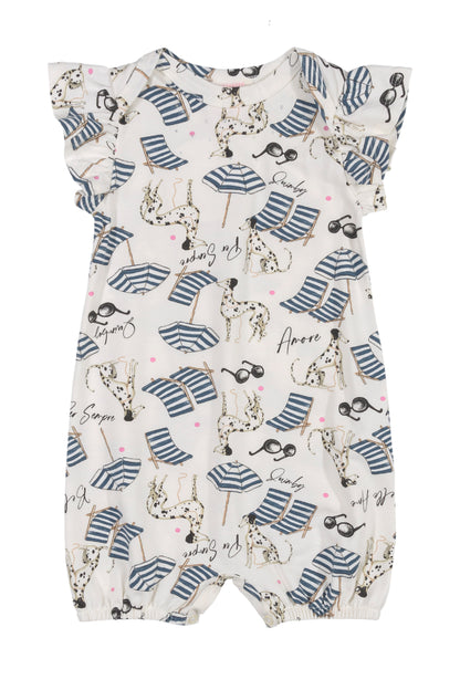 Dalmatian Ruffle Sleeve Bubble