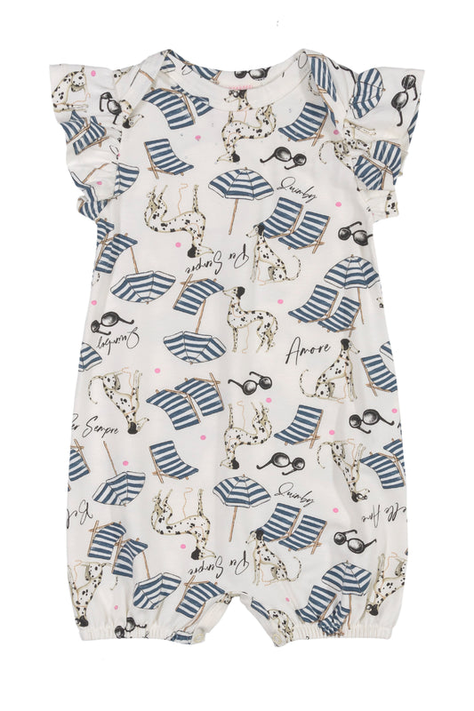 Dalmatian Ruffle Sleeve Bubble