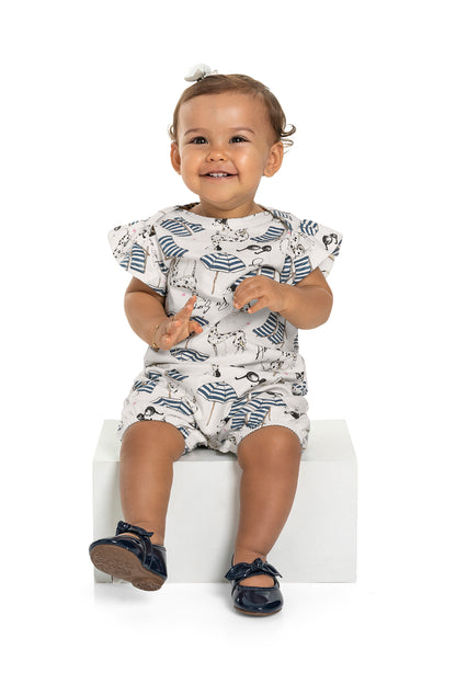 Dalmatian Ruffle Sleeve Bubble