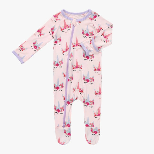 Unicorn Dreams Zip Footie