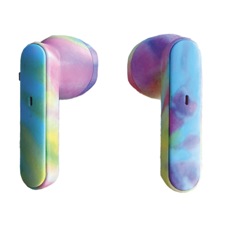 Pastel Tie Dye Compact Earbuds