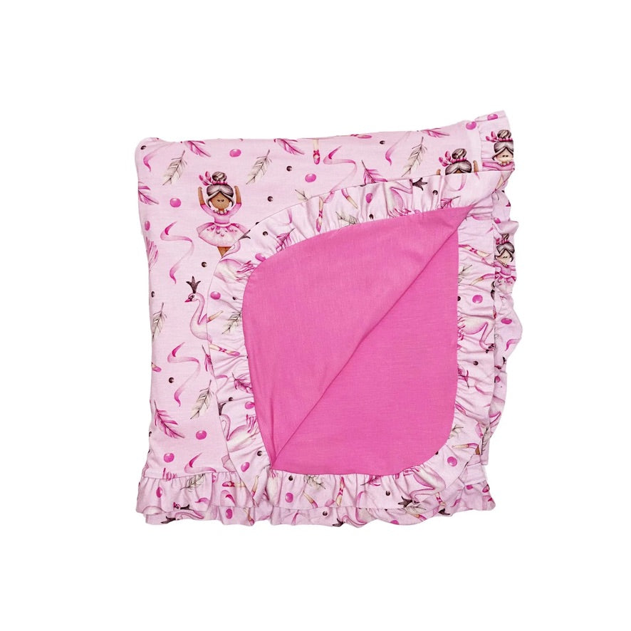 Pink Ballerina Ruffle Blanket