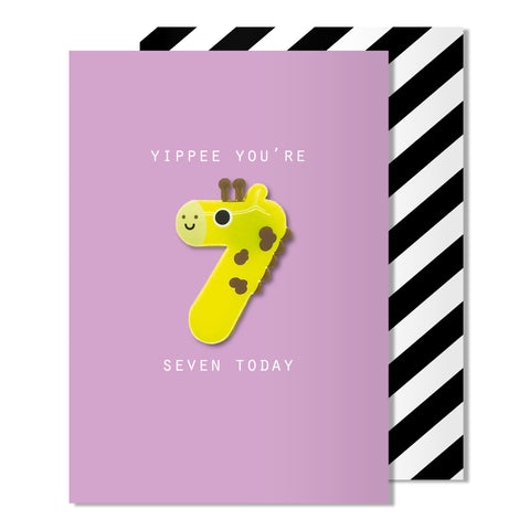 Removable Magnet 7 Birthday Card Giraffe