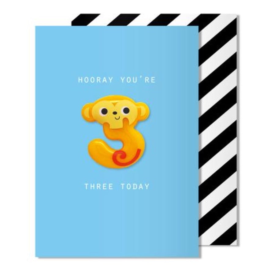 Removable Magnet 3 Birthday Card Monkey