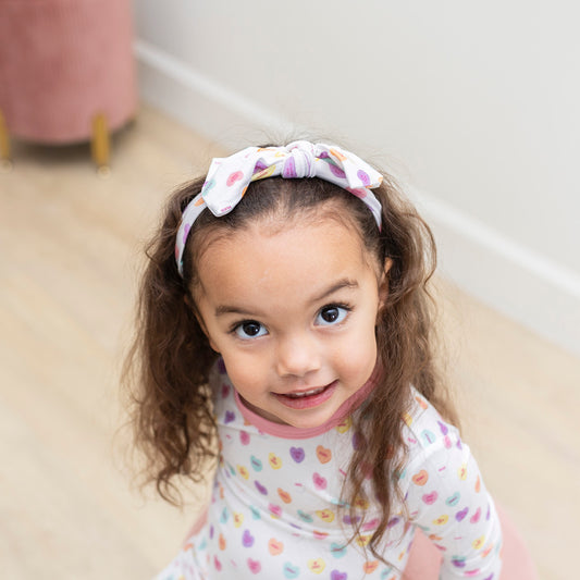 Candy Hearts Bow Headband
