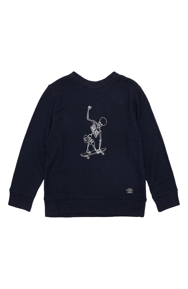 Skating Skeleton Hacci Pullover