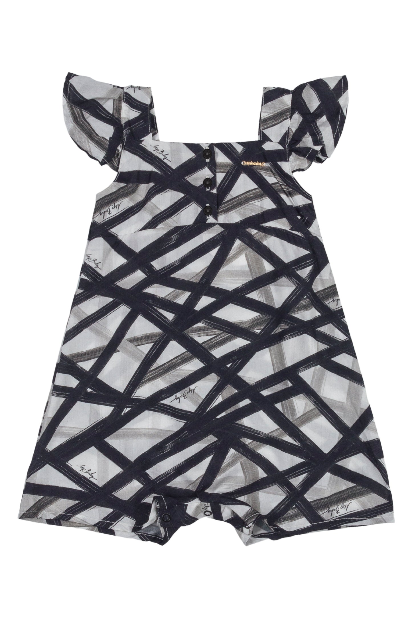 Geometric Ruffle Sleeve Bubble