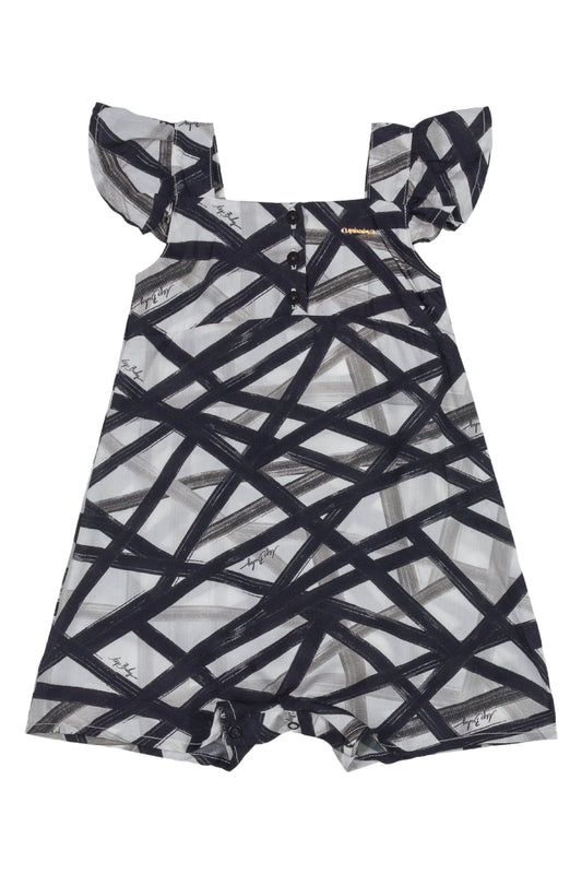 Geometric Ruffle Sleeve Bubble