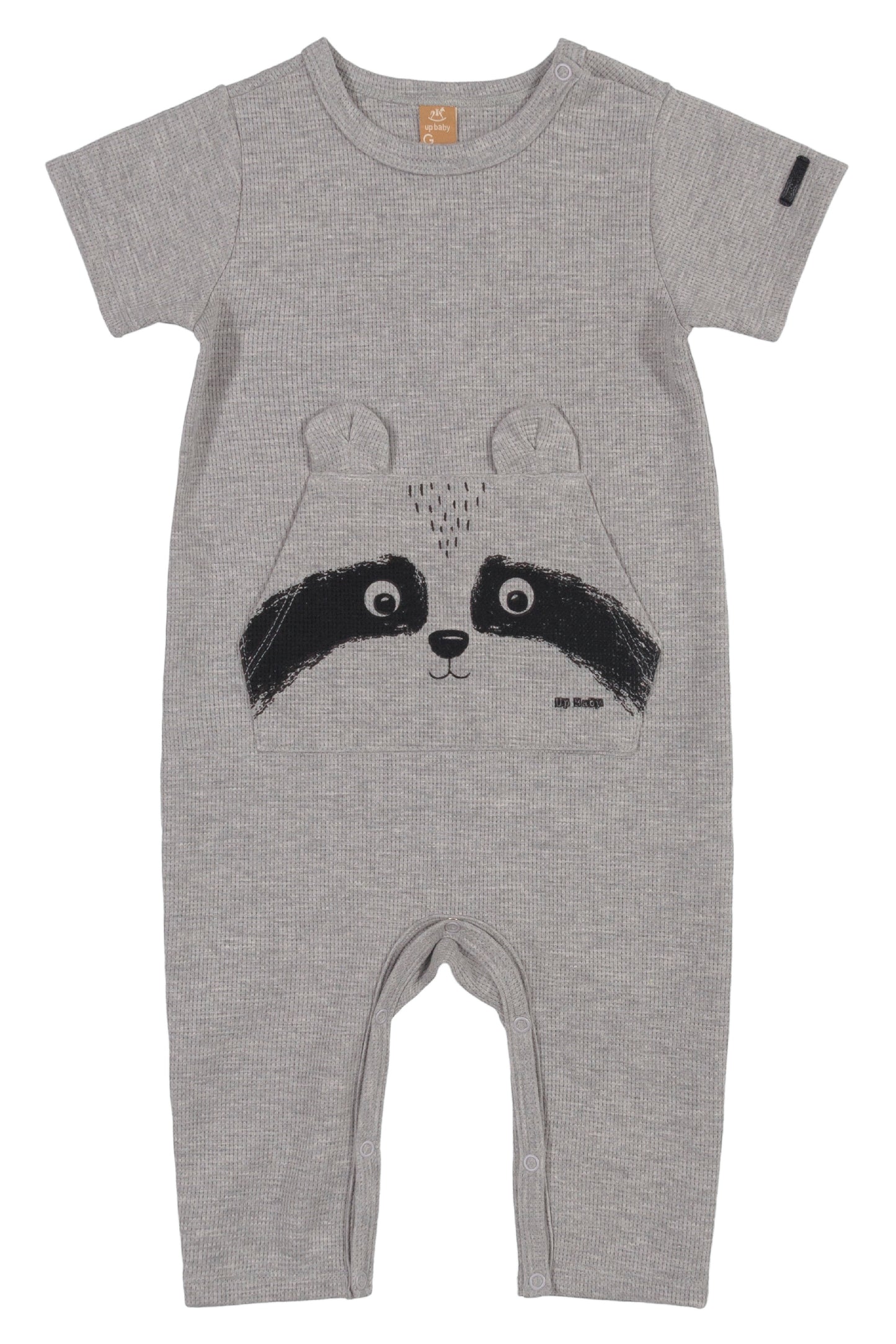 Gray Raccoon Romper