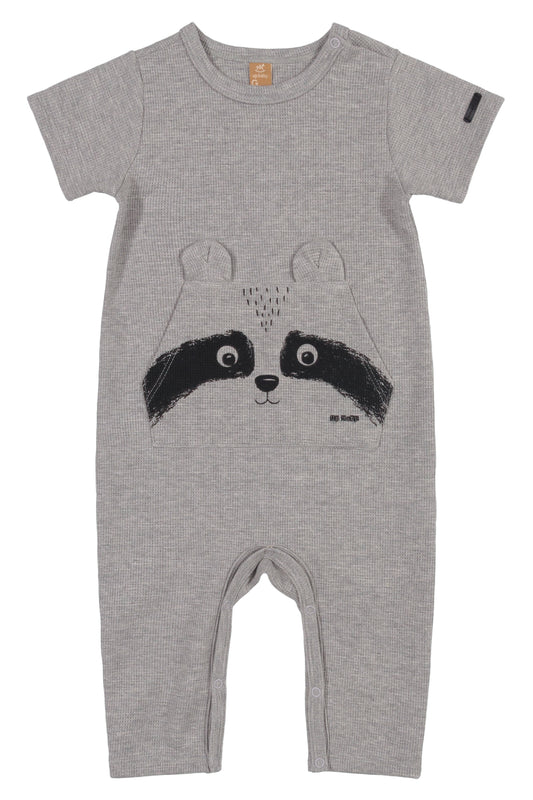 Gray Raccoon Romper