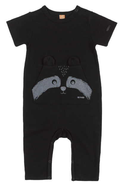 Black Raccoon Romper