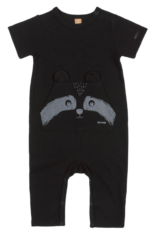 Black Raccoon Romper