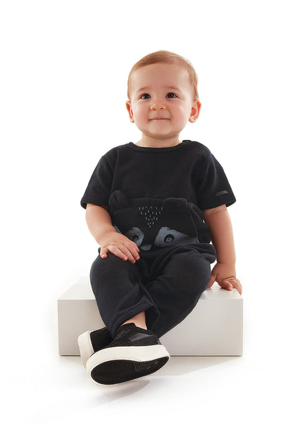 Black Raccoon Romper