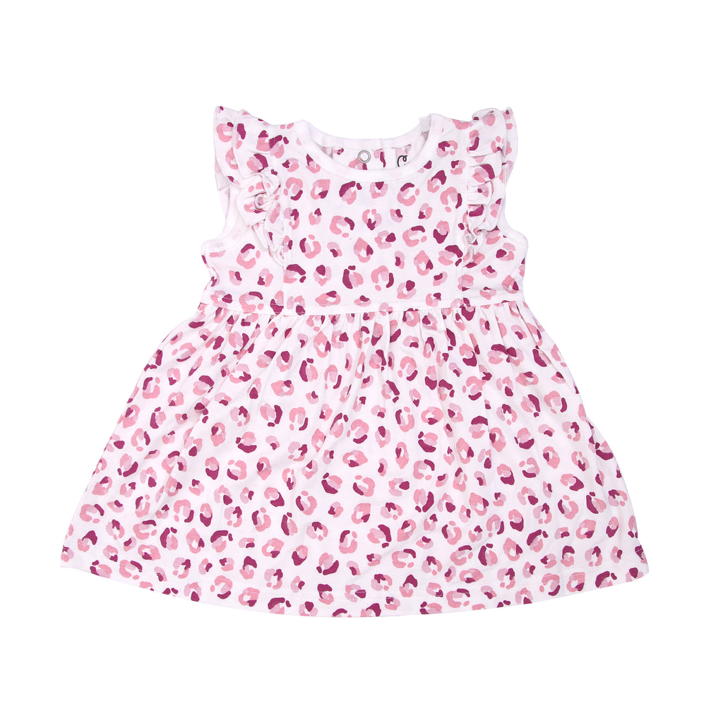 Pink Leopard Ruffle Dress