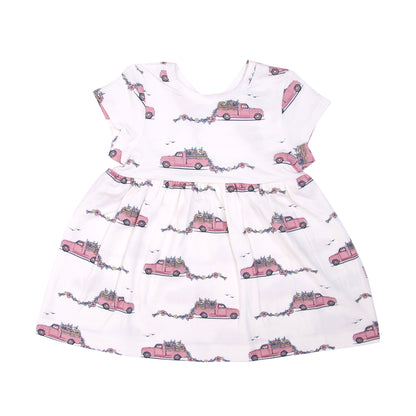 Pink Floral Truck Print Dress
