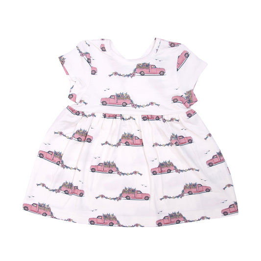 Pink Floral Truck Print Dress