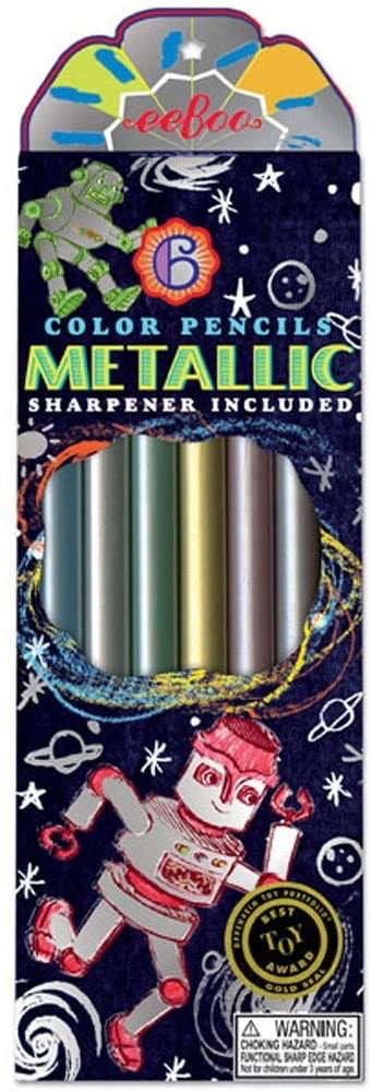 Silver Robots Jumbo Metallic Pencils