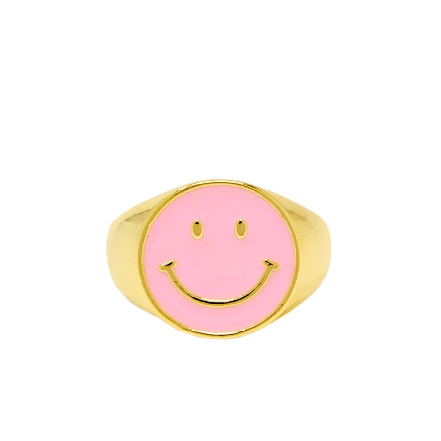 Pink Happy Face Ring