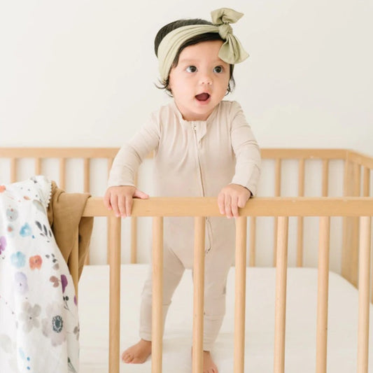 Almond Bamboo Zip Romper