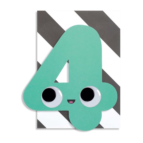 Googly-Eyed 4th Birthday Card