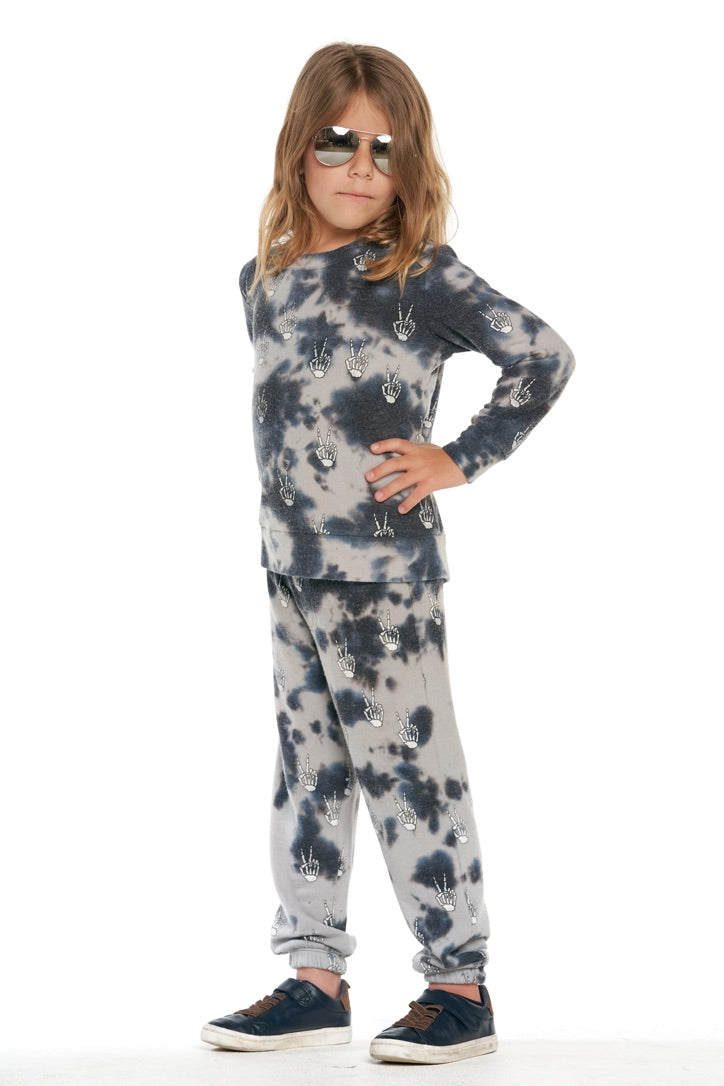 Tie Dye Skeleton Peace Hacci Sweatpants